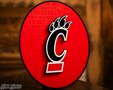Cincinnati Bearcats CRAFT SERIES 3D Embossed Metal Wall Art