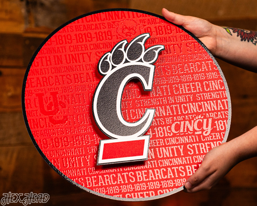 Cincinnati Bearcats CRAFT SERIES 3D Embossed Metal Wall Art