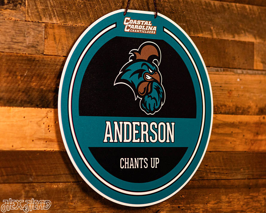 Coastal Carolina Chanticleers Personalized Monogram Metal Art
