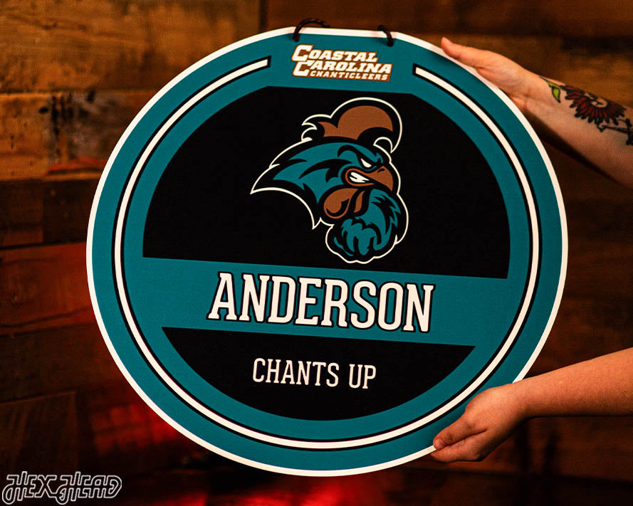 Coastal Carolina Chanticleers Personalized Monogram Metal Art