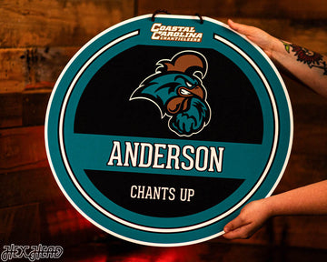Coastal Carolina Chanticleers Personalized Monogram Metal Art