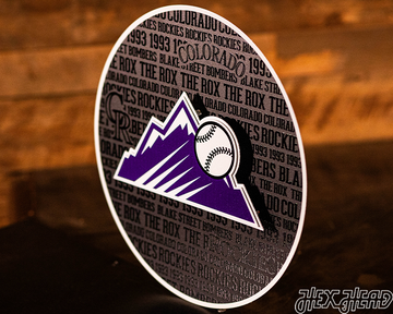 Colorado Rockies CRAFT SERIES 3D Embossed Metal Wall Art