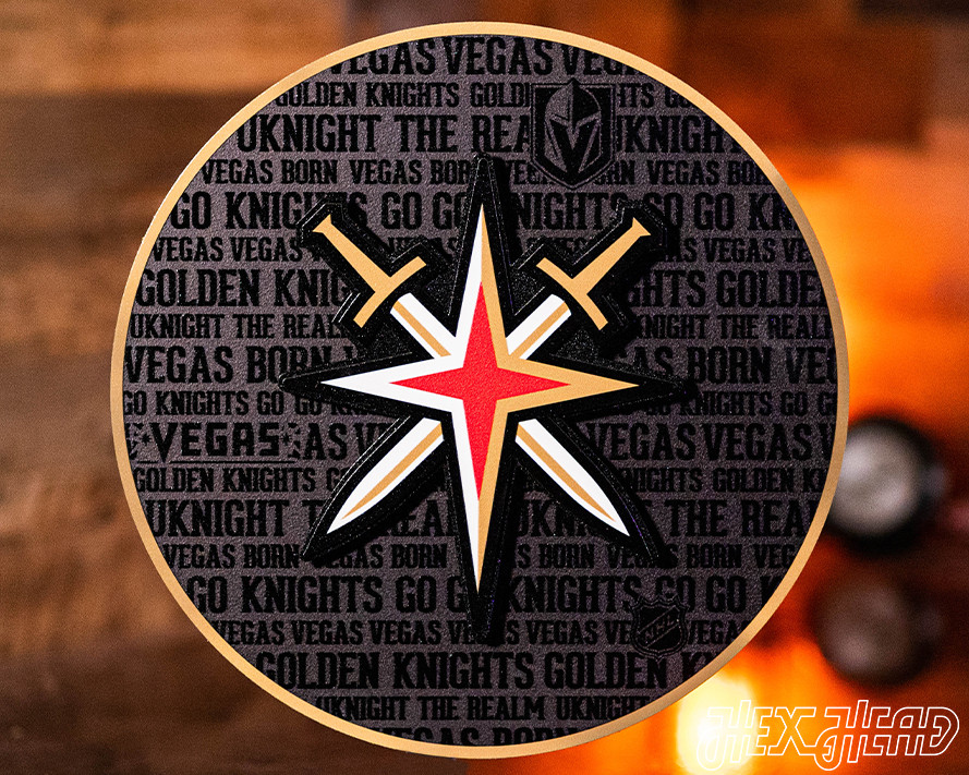 Vegas Golden Knight Shoulder Logo CRAFT SERIES 3D Vintage Metal Wall Art
