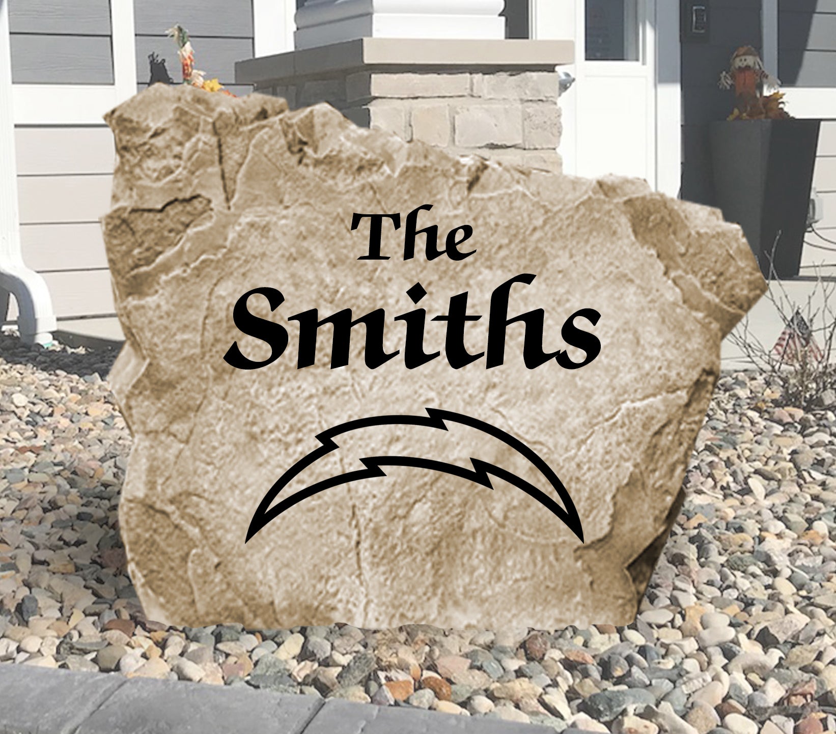 Los Angeles Chargers Design-A-Stone Landscape Art Family Name