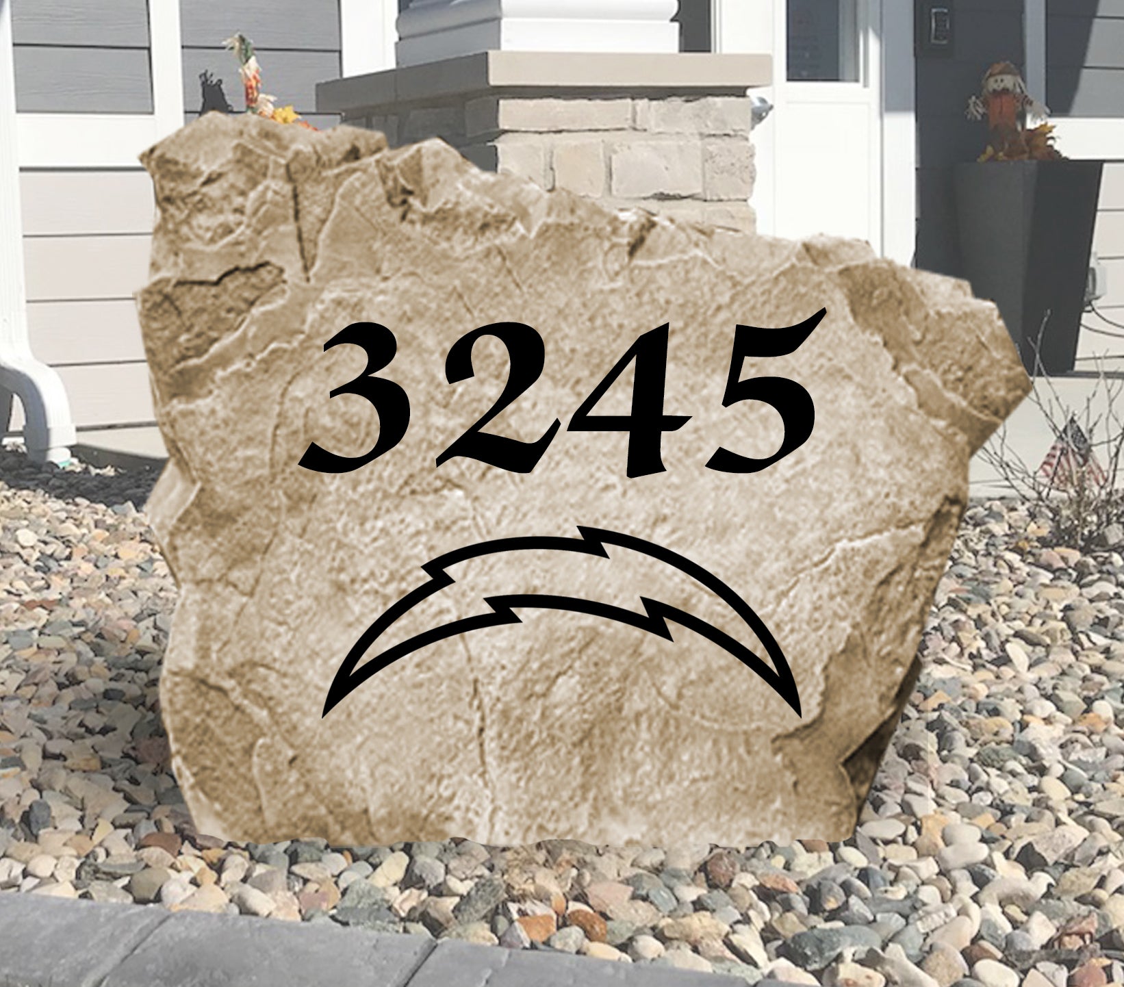 Los Angeles Chargers Design-A-Stone Landscape Art Address Stone