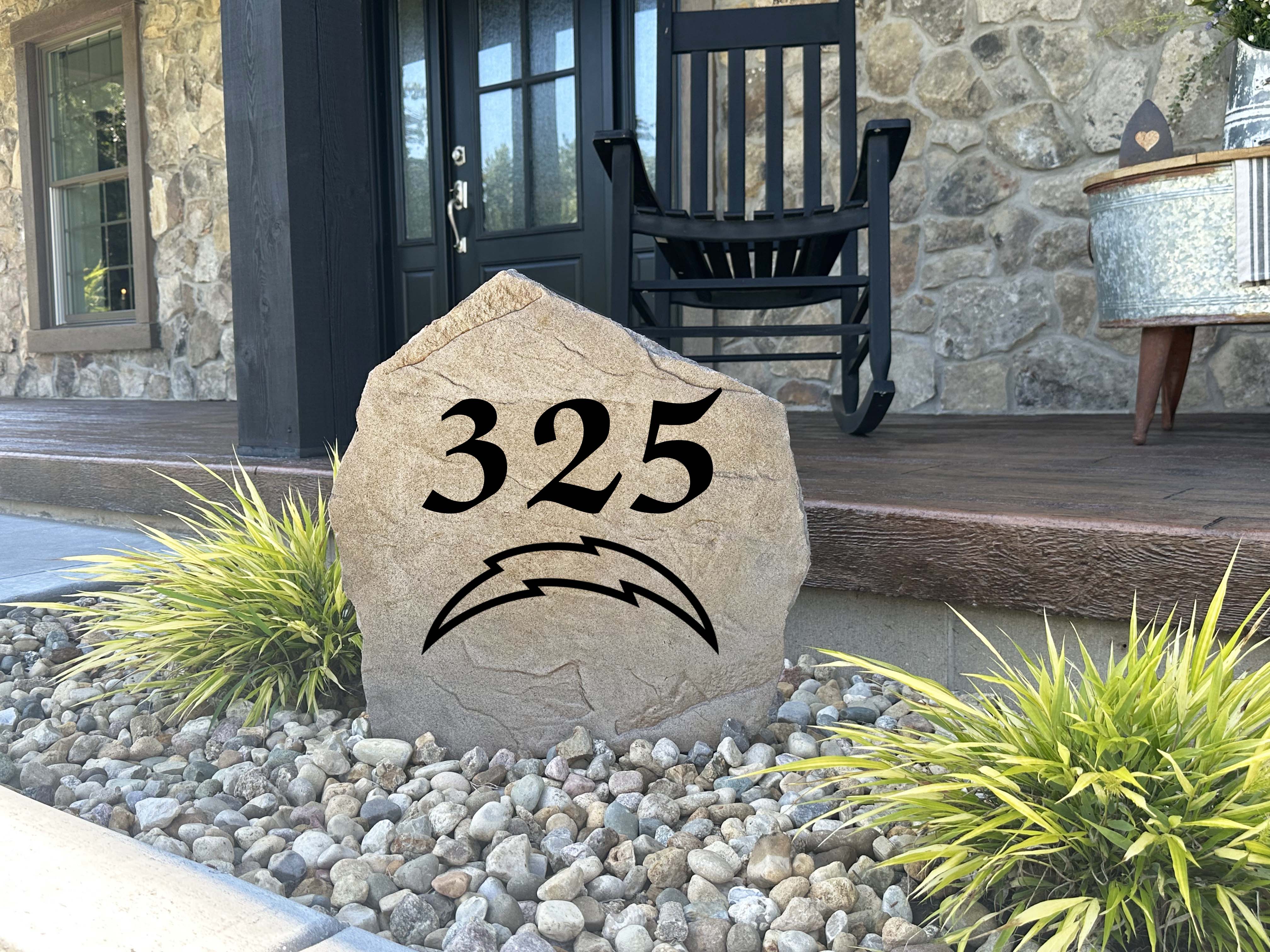 Los Angeles Chargers Design-A-Stone Landscape Art Address Stone