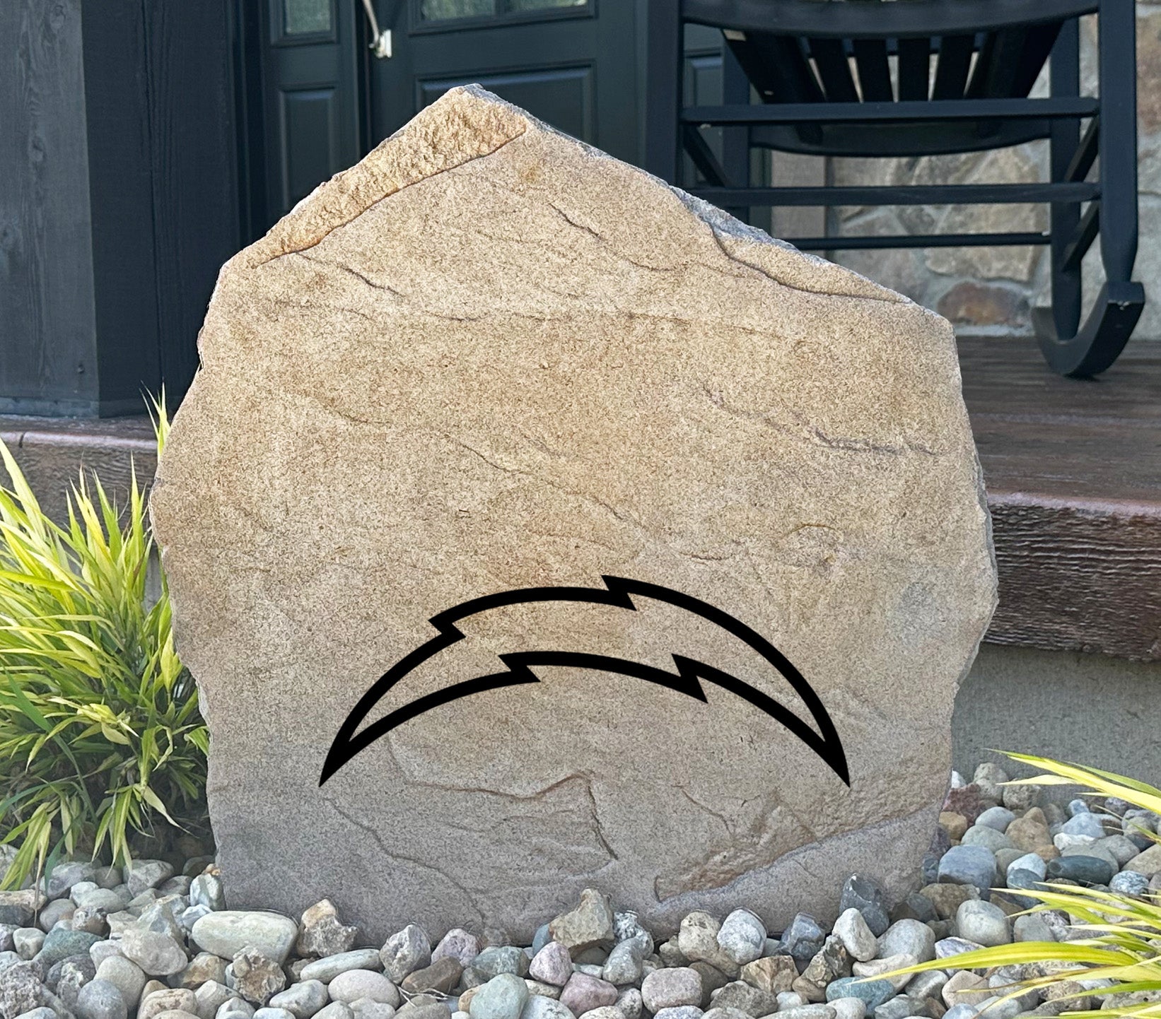 Los Angeles Chargers Design-A-Stone Landscape Art Address Stone