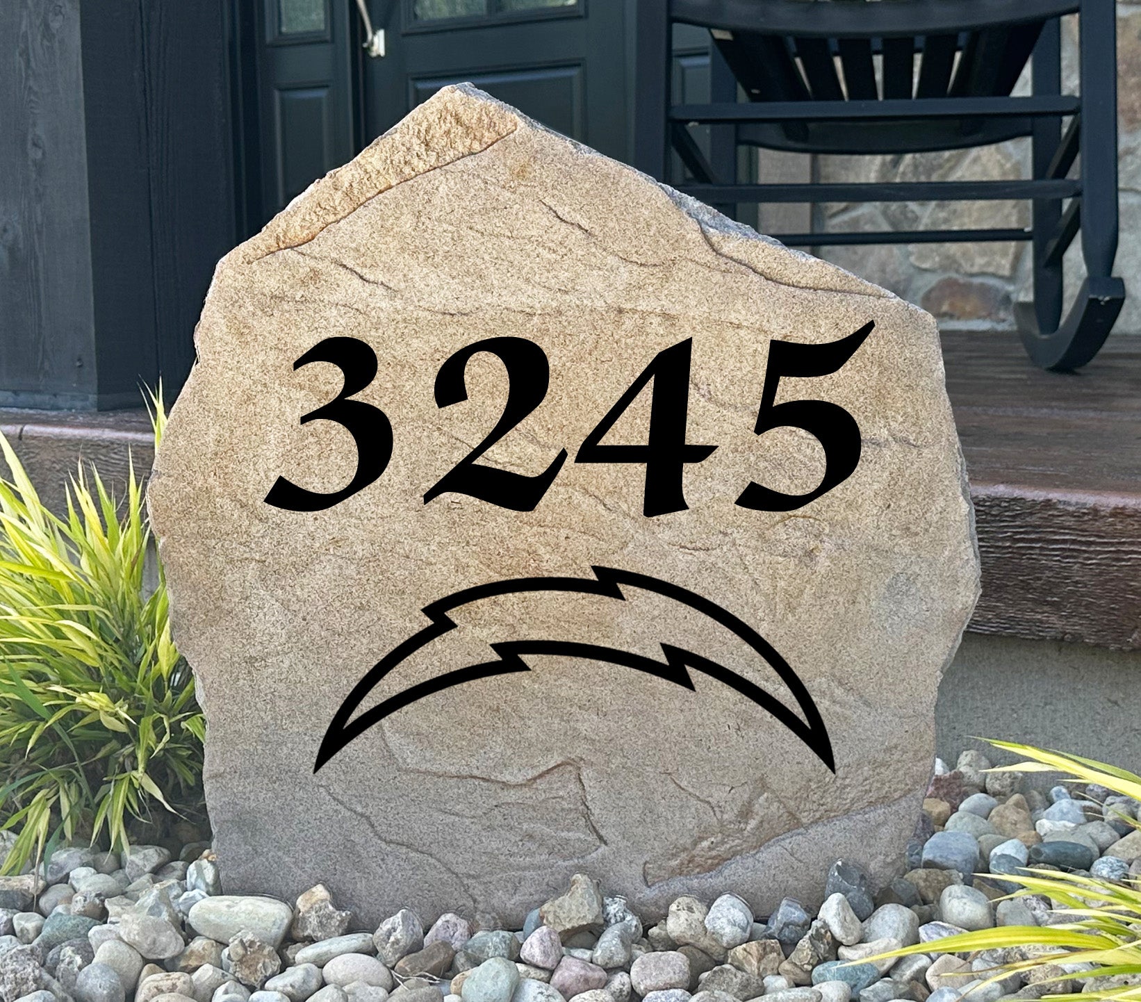 Los Angeles Chargers Design-A-Stone Landscape Art Address Stone