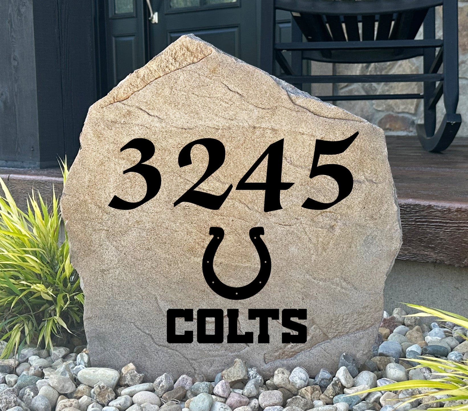 Indianapolis Colts Design-A-Stone Landscape Art Address Stone