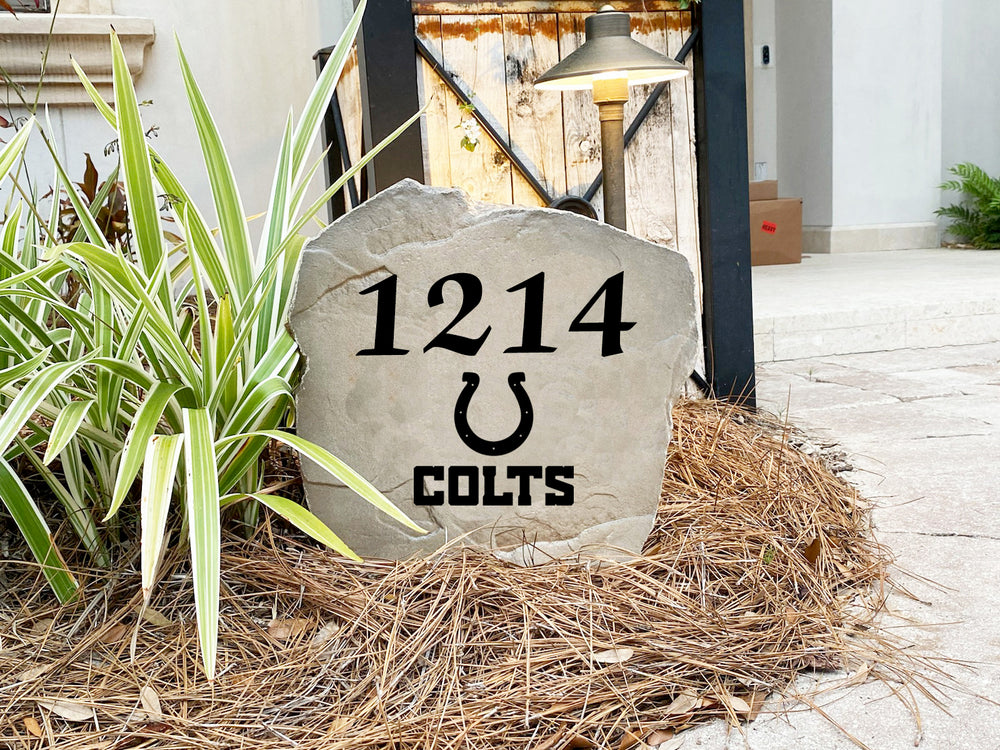 Indianapolis Colts Design-A-Stone Landscape Art Address Stone