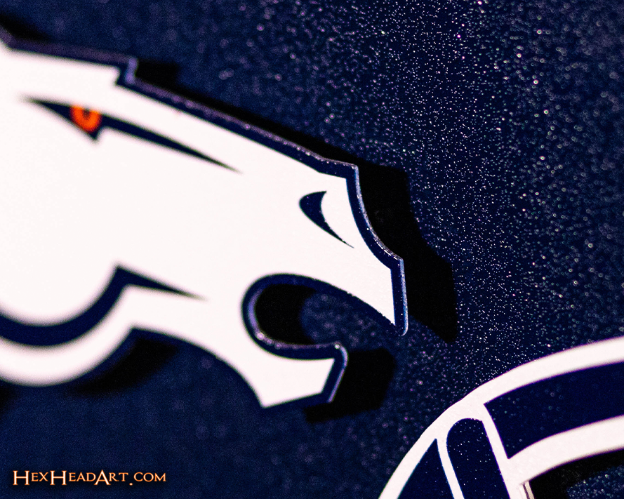 Denver Broncos BLITZ Collection - 8 Layer Helmet 3D Vintage Metal Wall Art