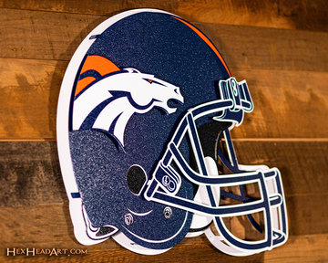 Denver Broncos BLITZ Collection - 8 Layer Helmet 3D Vintage Metal Wall Art