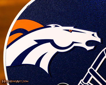 Denver Broncos BLITZ Collection - 8 Layer Helmet 3D Vintage Metal Wall Art