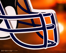 Load image into Gallery viewer, BLITZ Collection - 8 Layer Denver Broncos Helmet 3D Vintage Metal Wall Art
