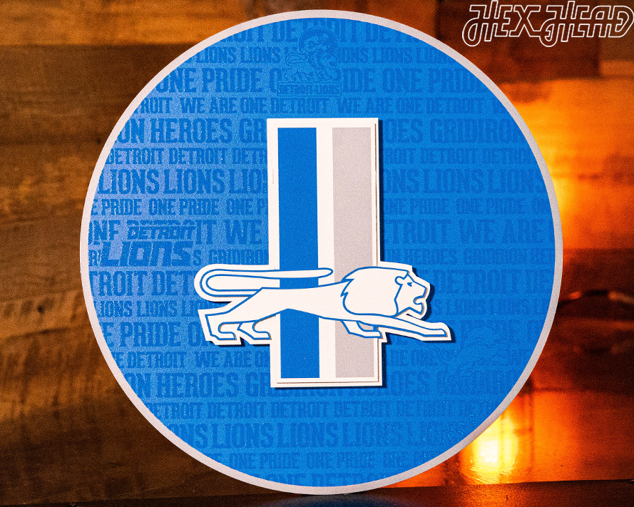 Detroit Lions CRAFT SERIES "1961" Vintage Logo 3D Embossed Metal Wall Art