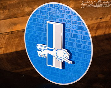 Detroit Lions CRAFT SERIES "1961" Vintage Logo 3D Embossed Metal Wall Art