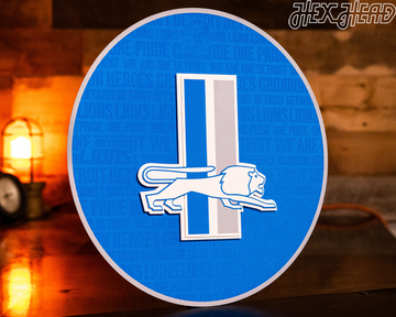 Detroit Lions CRAFT SERIES "1961" Vintage Logo 3D Embossed Metal Wall Art