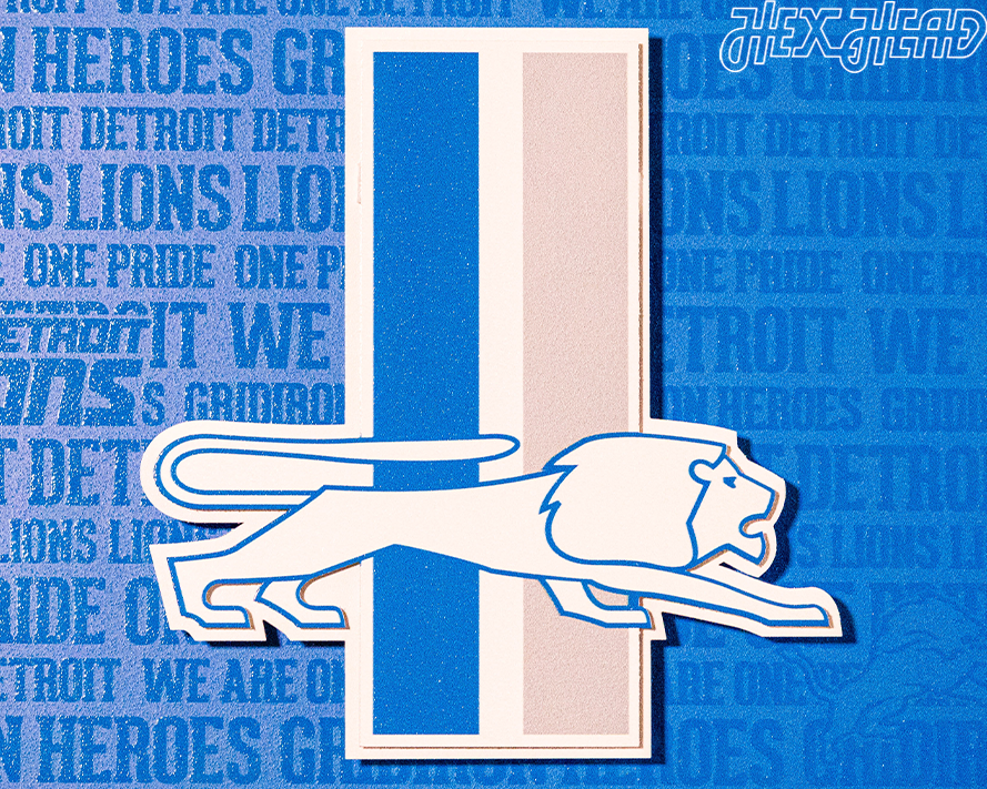 Detroit Lions CRAFT SERIES "1961" Vintage Logo 3D Embossed Metal Wall Art