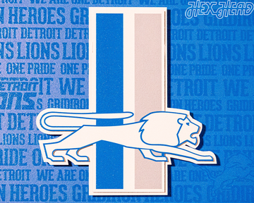 Detroit Lions CRAFT SERIES "1961" Vintage Logo 3D Embossed Metal Wall Art