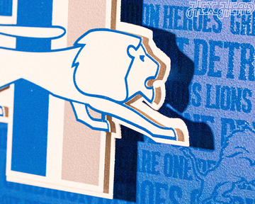 Detroit Lions CRAFT SERIES "1961" Vintage Logo 3D Embossed Metal Wall Art
