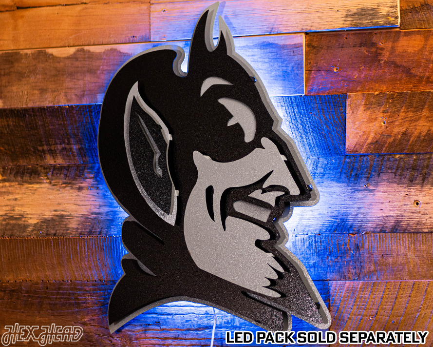 MONOCHROME - Duke Blue Devil Mascot 3D Vintage Metal Wall Art