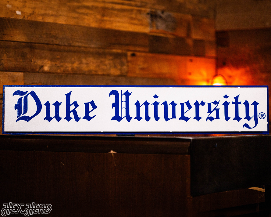 Duke Blue Devil Gothic Wordmark 3D Metal Wall Art