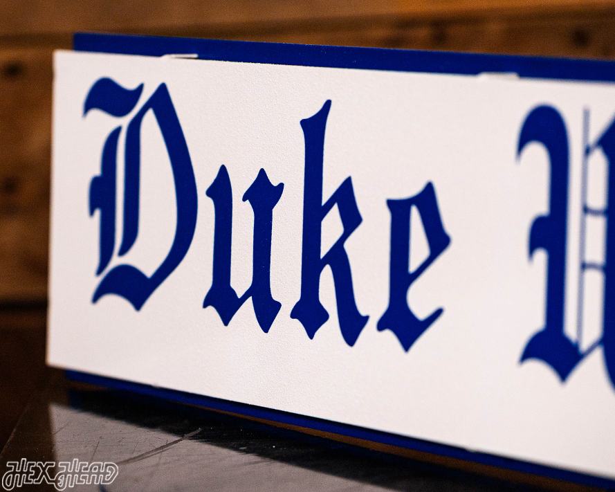 Duke Blue Devil Gothic Wordmark 3D Metal Wall Art
