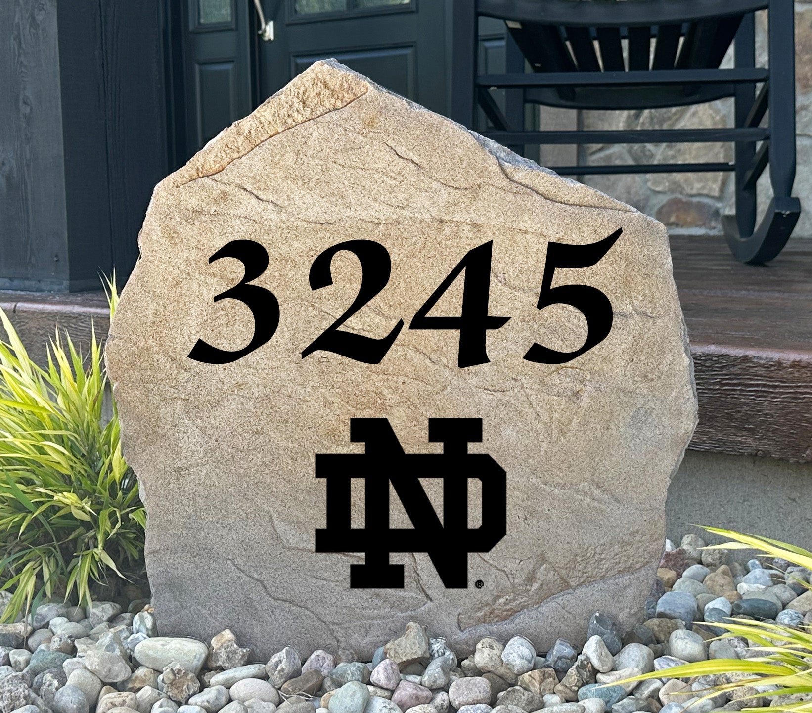 Notre Dame Fighting Irish Design-A-Stone Landscape Art Address Stone