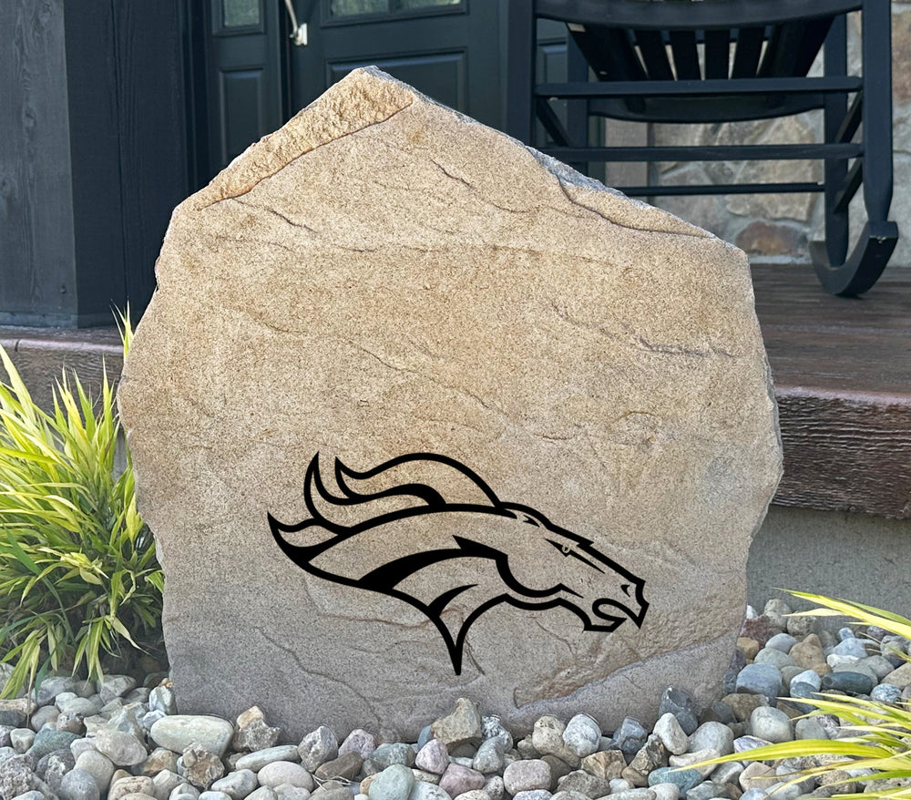 Denver Broncos Design-A-Stone Landscape Art Address Stone