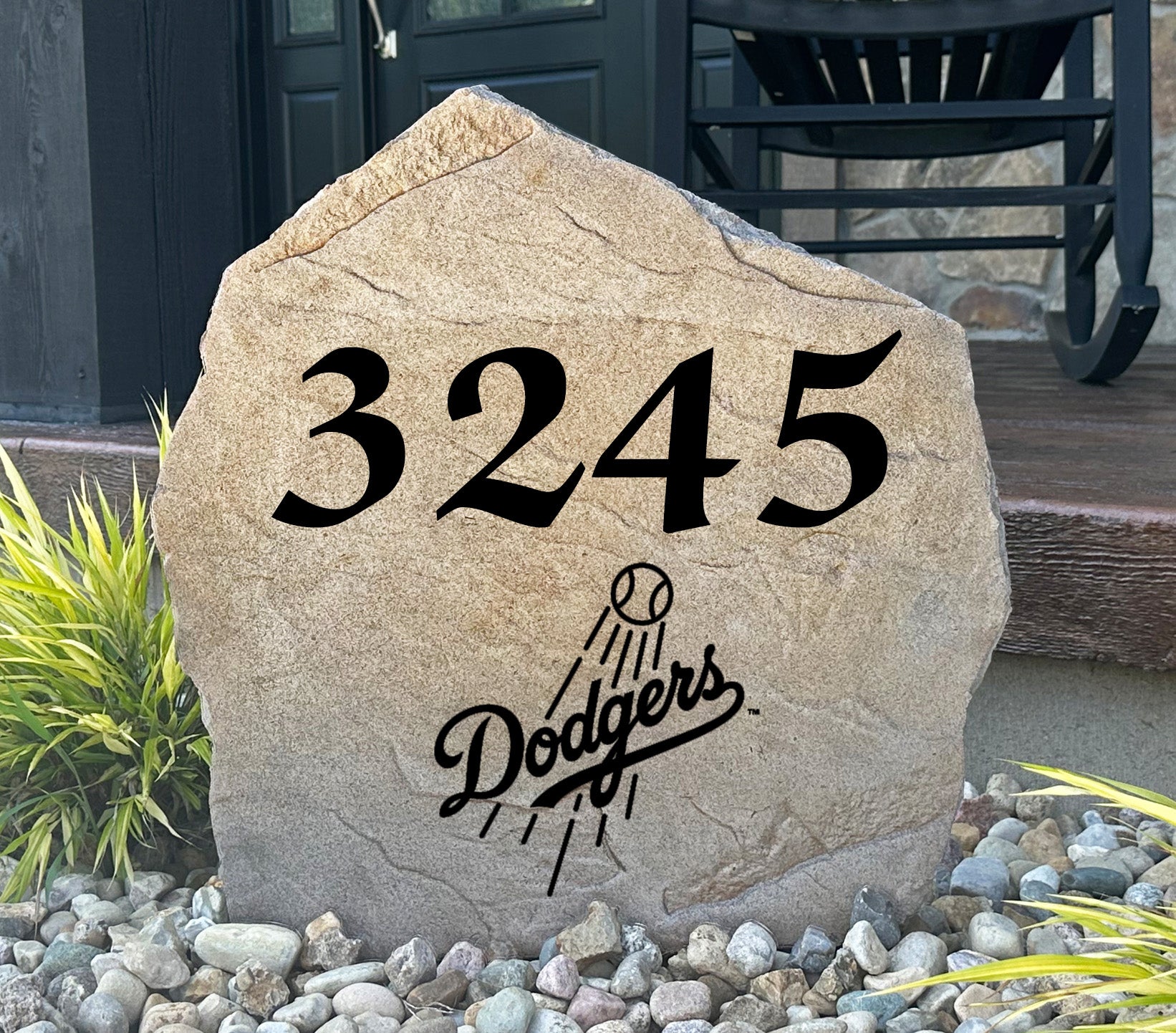 Los Angeles Dodgers Design-A-Stone Landscape Art Address Stone