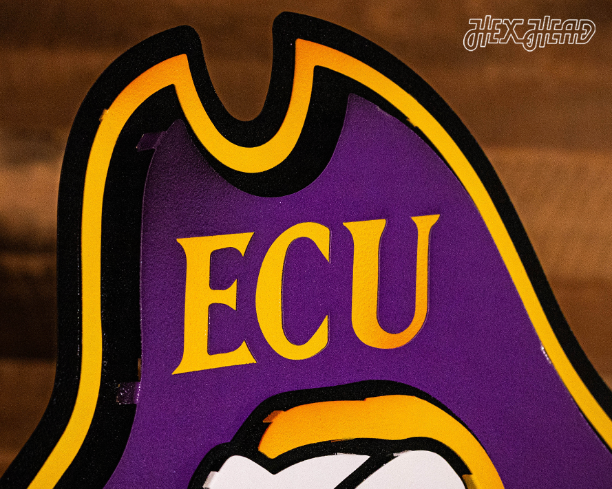 East Carolina ECU "PIRATE" 3D Vintage Metal Wall Art