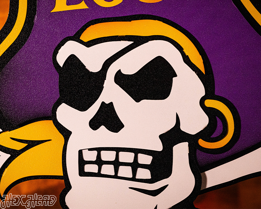 East Carolina ECU "PIRATE" 3D Vintage Metal Wall Art