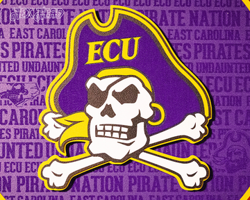 East Carolina ECU Pirates CRAFT SERIES 3D Embossed Metal Wall Art
