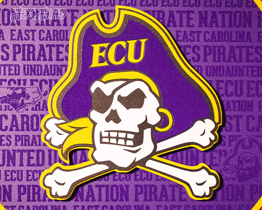 East Carolina ECU Pirates CRAFT SERIES 3D Embossed Metal Wall Art