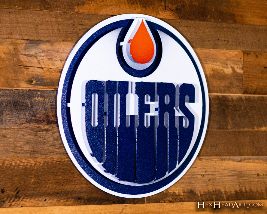 Edmonton Oilers NHL 3D Vintage Metal Wall Art