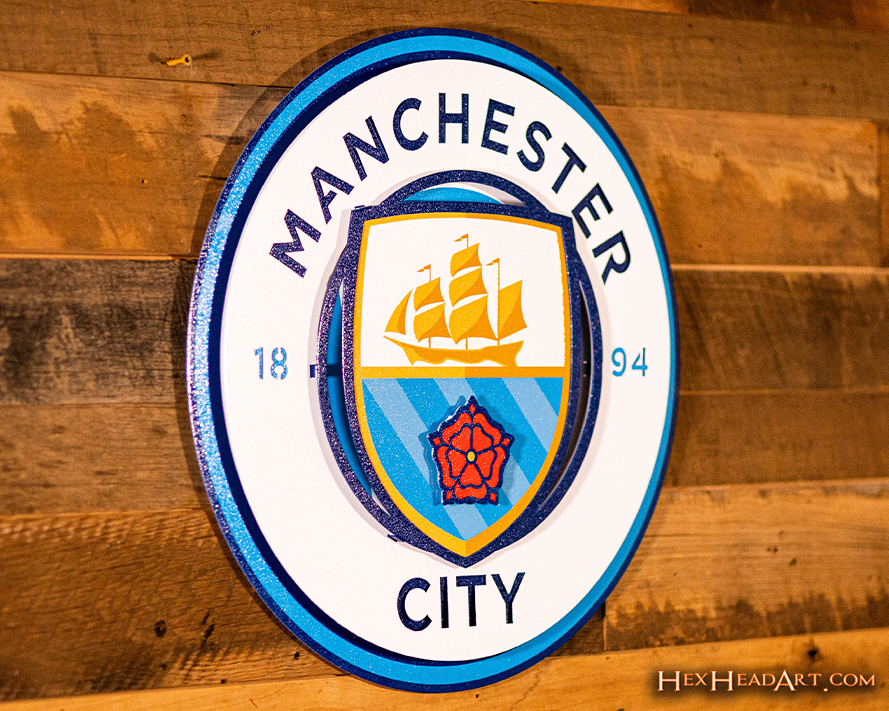 Manchester "MAN CITY" 3D Vintage Metal Wall Art