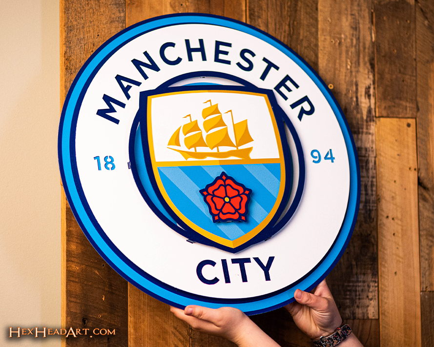 Manchester "MAN CITY" 3D Vintage Metal Wall Art