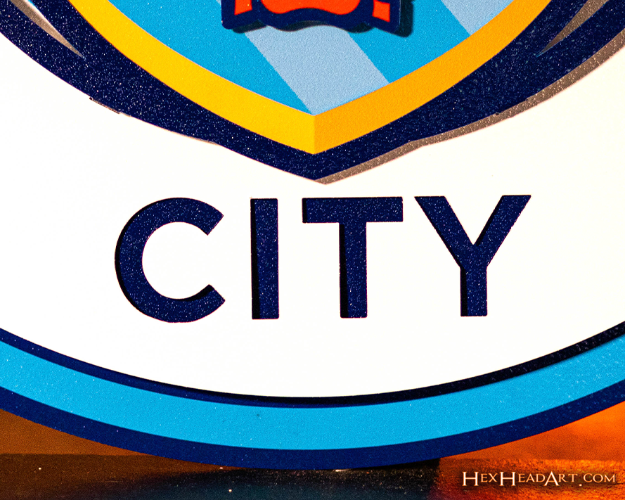 Manchester "MAN CITY" 3D Vintage Metal Wall Art