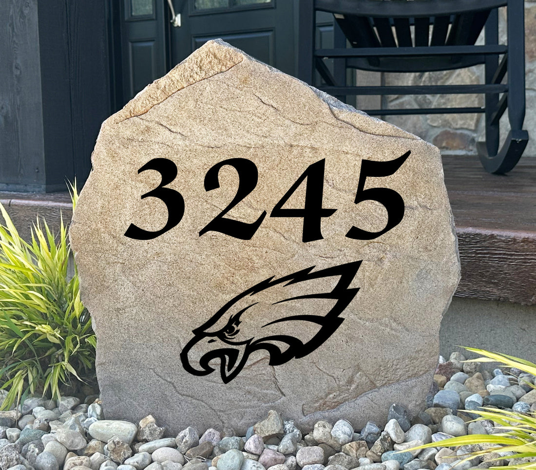 Philadelphia Eagles Design-A-Stone Landscape Art Address Stone