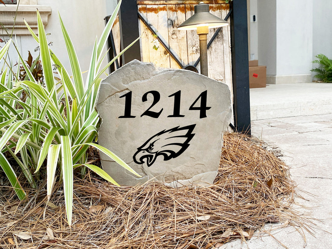 Philadelphia Eagles Design-A-Stone Landscape Art Address Stone