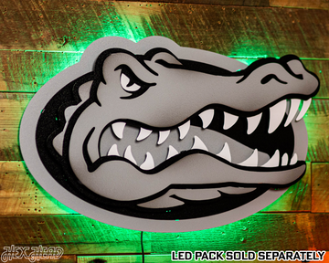 MONOCHROME - Florida Gators "GATOR HEAD"  3D Vintage Metal Wall Art