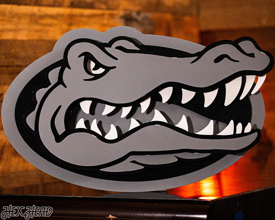MONOCHROME - Florida Gators "GATOR HEAD"  3D Vintage Metal Wall Art