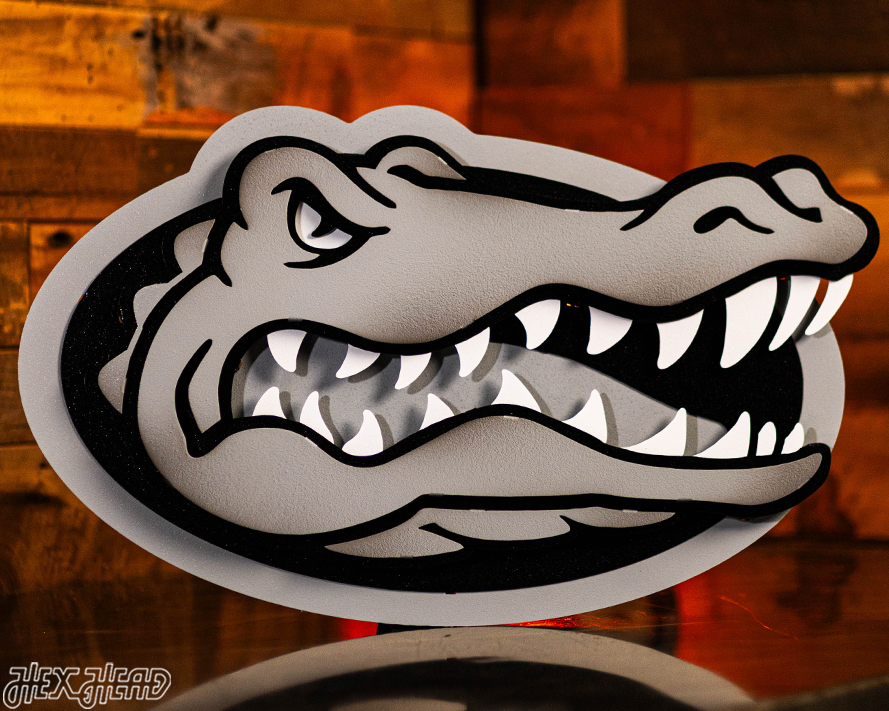 MONOCHROME - Florida Gators "GATOR HEAD"  3D Vintage Metal Wall Art