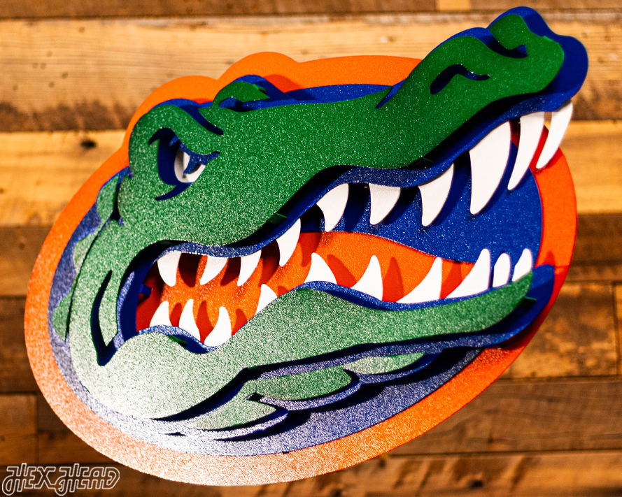 Florida Gators "GATOR HEAD"  3D Vintage Metal Wall Art