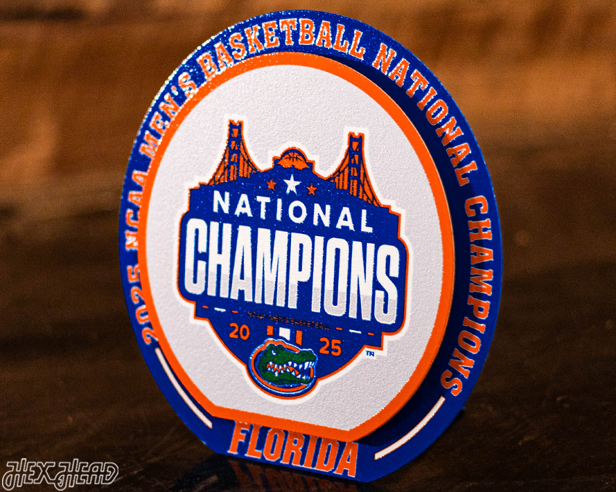 Florida Gators 2025 Basketball National Champs "Double Play" On the Shelf or on the Wall Art