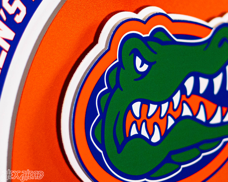 Florida Gators DYNASTY- Men's Basketball Championships w/ Replaceable Icon Plate  3D Vintage Metal Wall Art