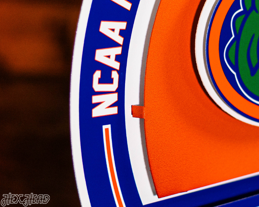 Florida Gators DYNASTY- Men's Basketball Championships w/ Replaceable Icon Plate  3D Vintage Metal Wall Art