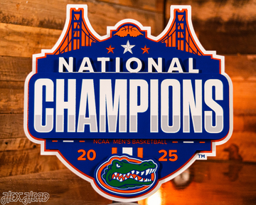 Florida Gators 2025 National Basketball Champions 3D Vintage Metal Wall Art