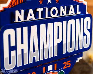 Florida Gators 2025 National Basketball Champions 3D Vintage Metal Wall Art