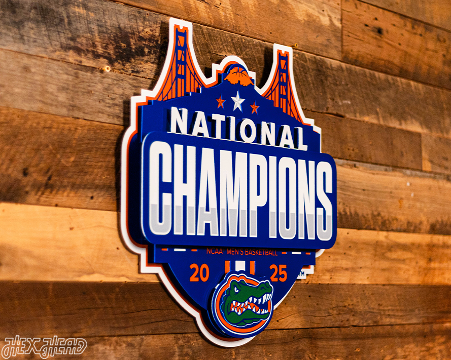 Florida Gators 2025 National Basketball Champions 3D Vintage Metal Wall Art